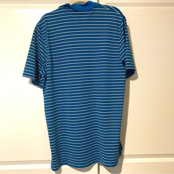 Under Armour Loose Heatgear Striped Short Sleeve Tech Performance Polo Size Lrg - Picture 4 of 9